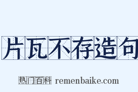 片瓦不存造句是什么意思的图片